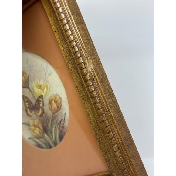 VTG Kay Lamb Shannon Butterflies Framed Wall Art 8.75x6.75” Set Of 2 BOHO - Picture 7 of 9